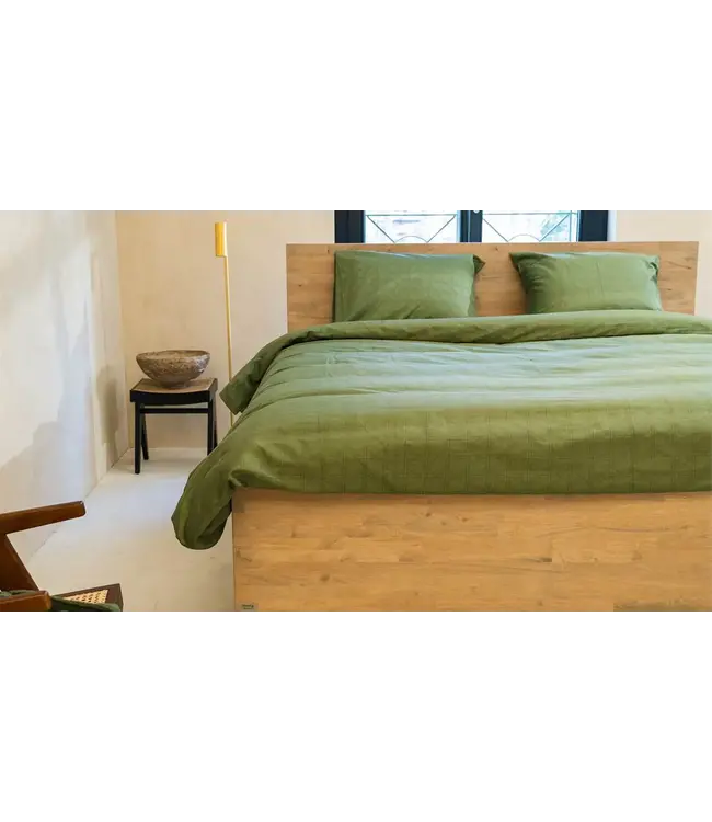Kayori Shizu dekbedovertrek Katoensatijn Groen