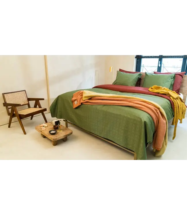 Kayori Shizu dekbedovertrek Katoensatijn Groen