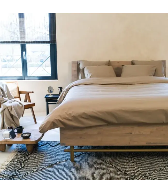 Kayori Dekbedovertrek Shizu Katoenperkal Taupe 240 x 200/220 cm