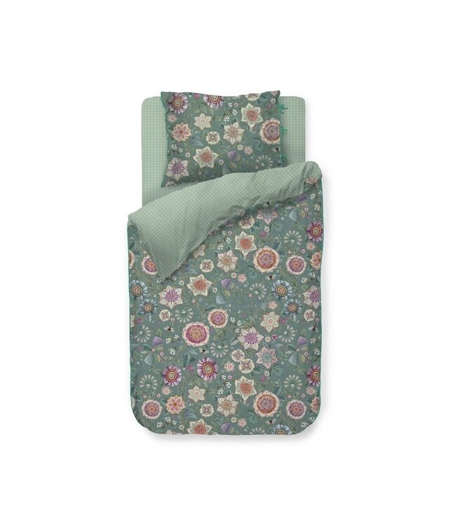 Pip Studio Dekbedovertrek Viva Las Flores Green