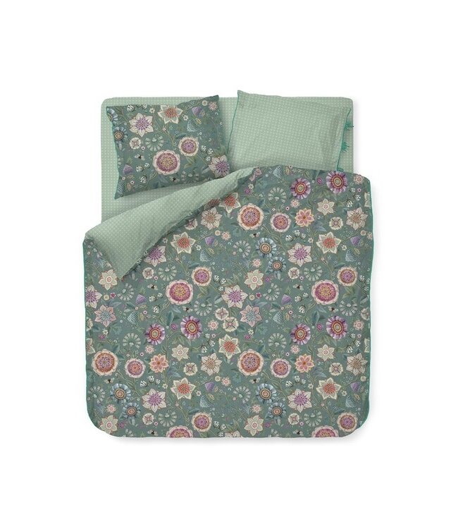 Pip Studio Dekbedovertrek Viva Las Flores Green