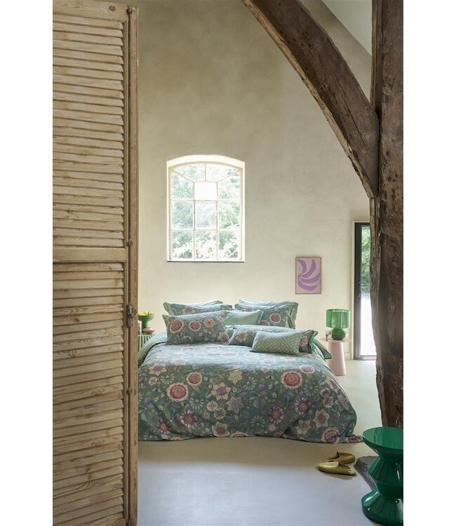 Pip Studio Dekbedovertrek Viva Las Flores Green