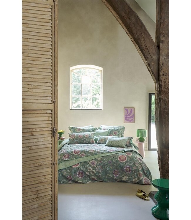 Pip Studio Dekbedovertrek Viva Las Flores Green