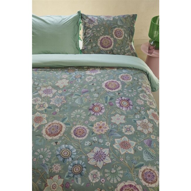 Pip Studio Dekbedovertrek Viva Las Flores Green