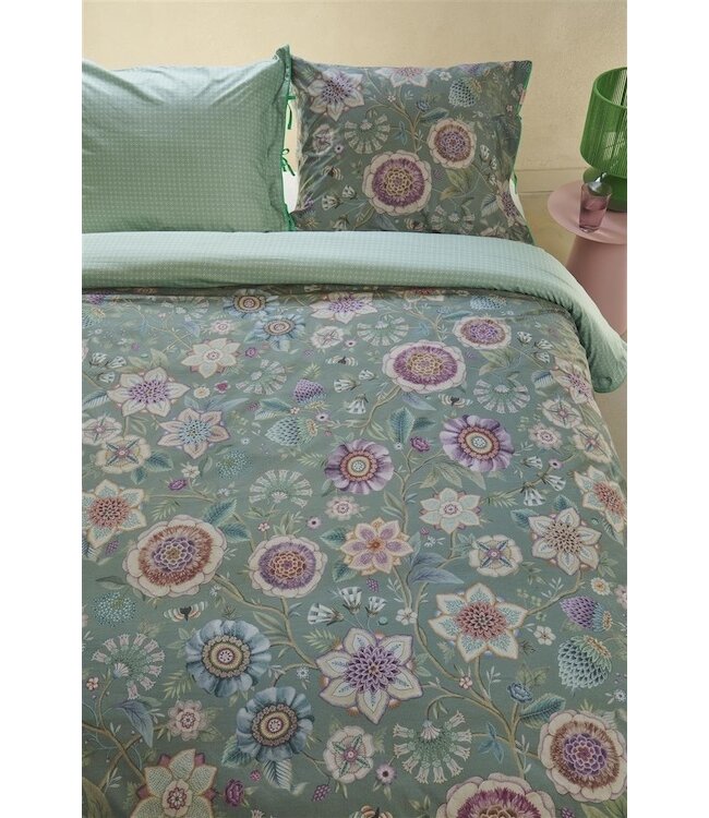 Pip Studio Dekbedovertrek Viva Las Flores Green