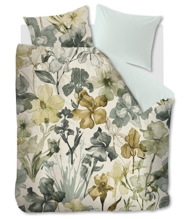 Beddinghouse Dekbedovertrek Iris Field Grey Green