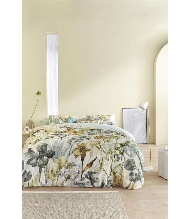 Beddinghouse Dekbedovertrek Iris Field Grey Green