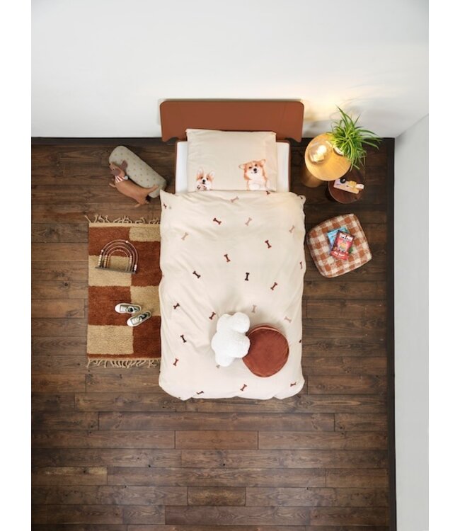 Snurk Corgi Friends Dekbedovertrek