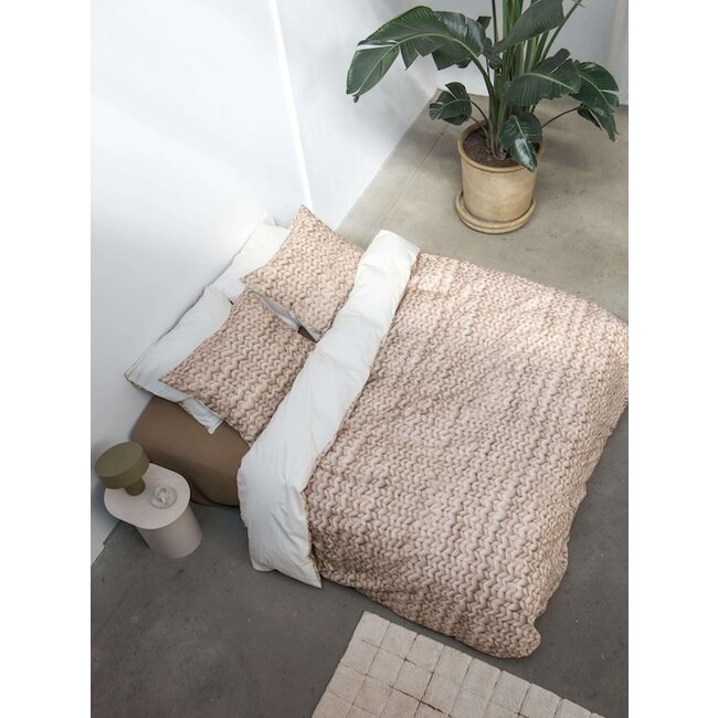 Snurk Twirre Sand Beige FLANEL Dekbedovertrek