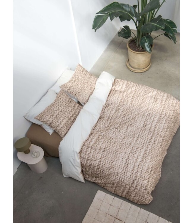 Snurk Twirre Sand Beige FLANEL Dekbedovertrek