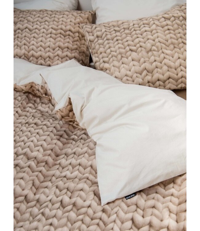 Snurk Twirre Sand Beige FLANEL Dekbedovertrek