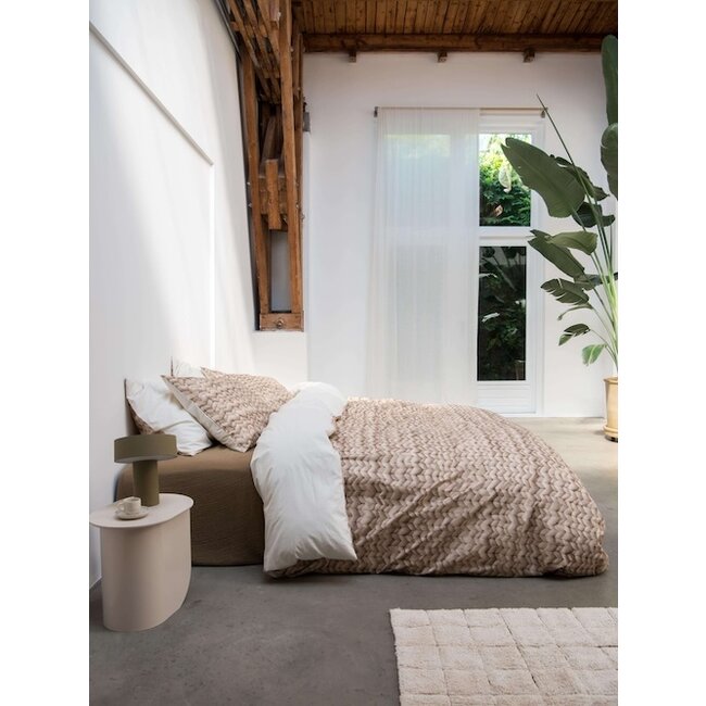 Snurk Twirre Sand Beige FLANEL Dekbedovertrek
