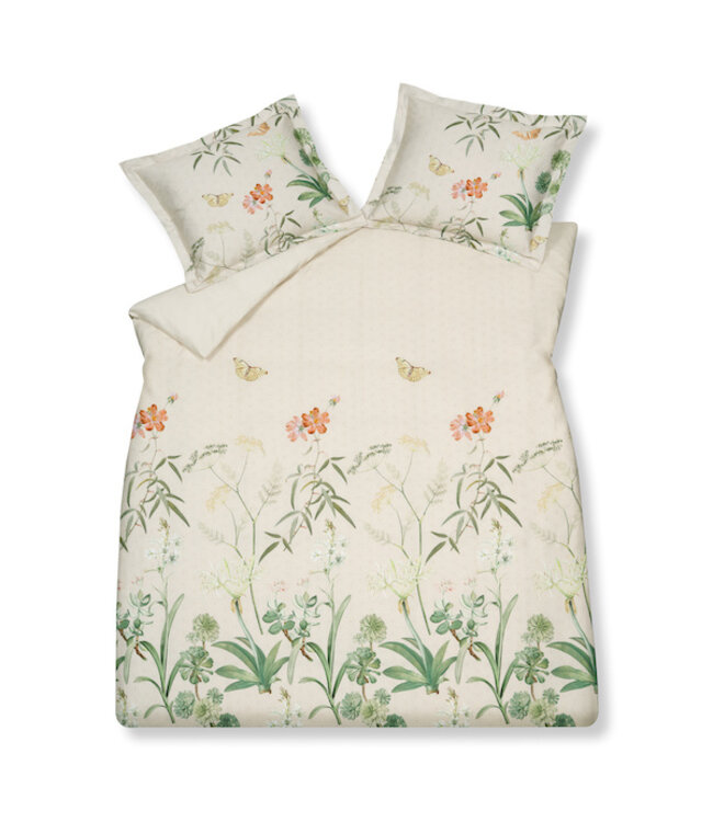 Vandyck flower garden cream tan Dekbedovertrek