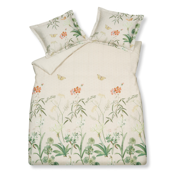 Vandyck flower garden cream tan Dekbedovertrek