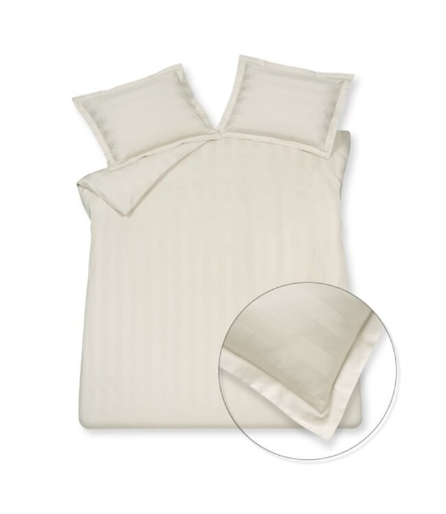 Vandyck purity 86 stripe cream tan Dekbedovertrek