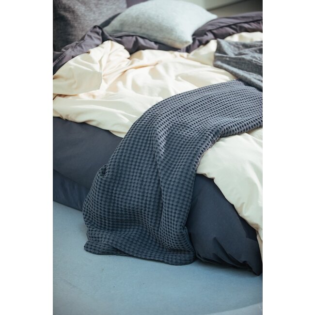 Vandyck washed cotton off black Dekbedovertrek