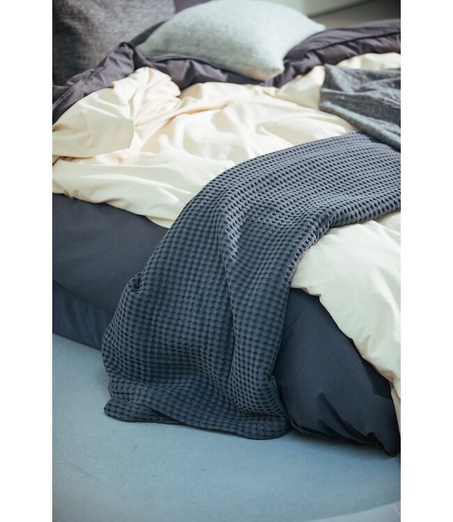 Vandyck washed cotton off black Dekbedovertrek