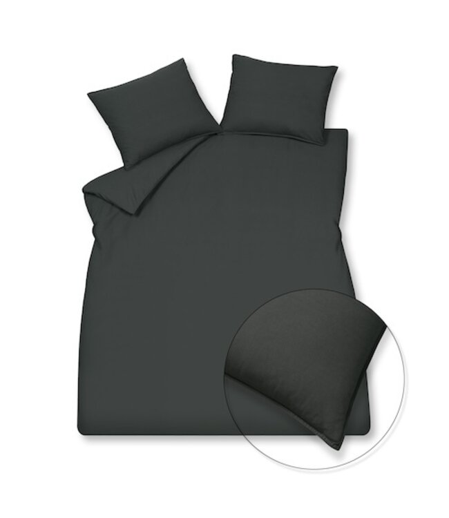 Vandyck washed cotton off black Dekbedovertrek