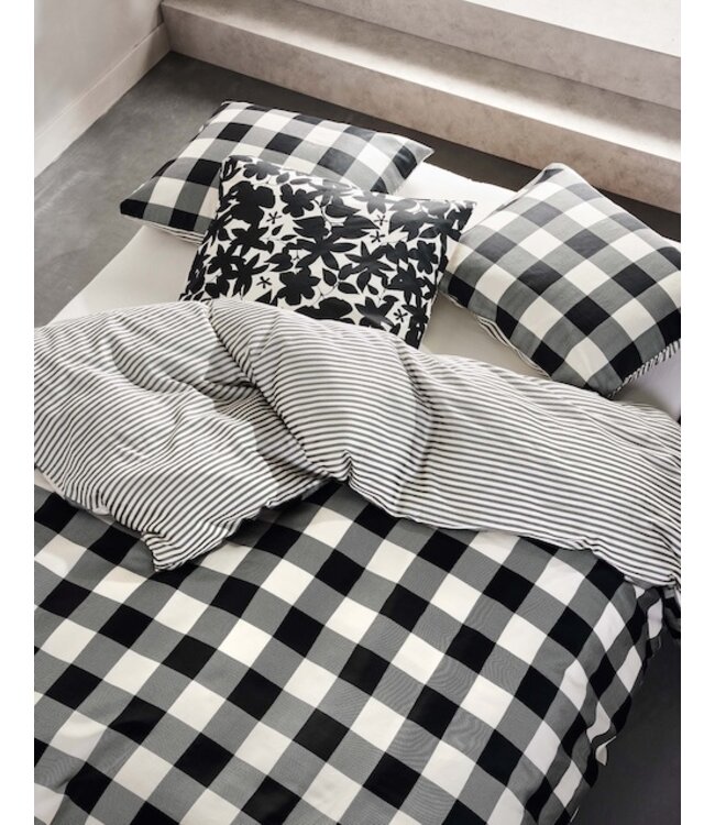 Essenza Chess Antraciet Dekbedovertrek