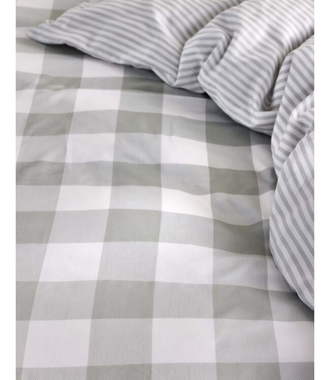 Essenza Chess Dusty green Dekbedovertrek