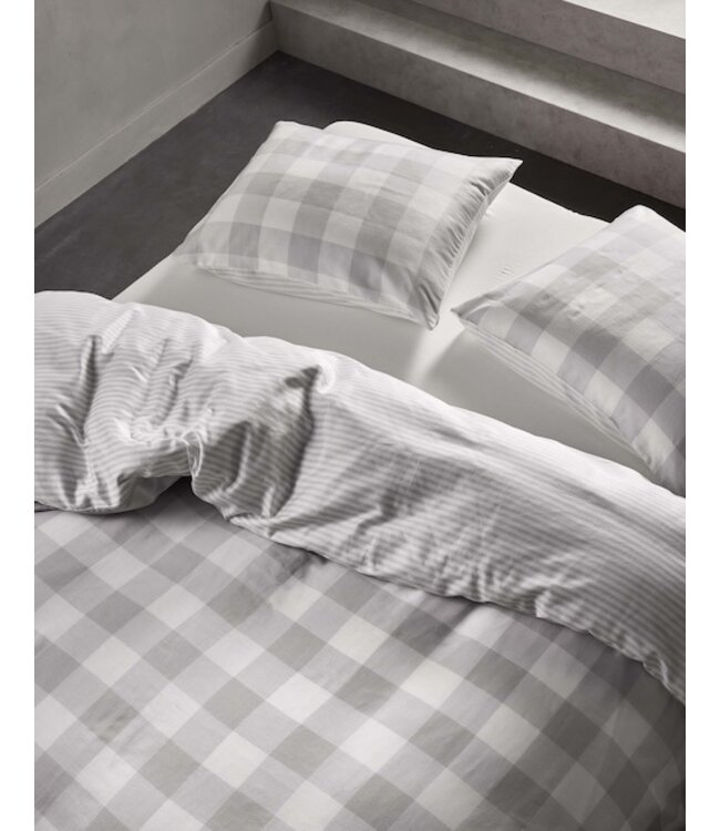 Essenza Chess Grijs Dekbedovertrek