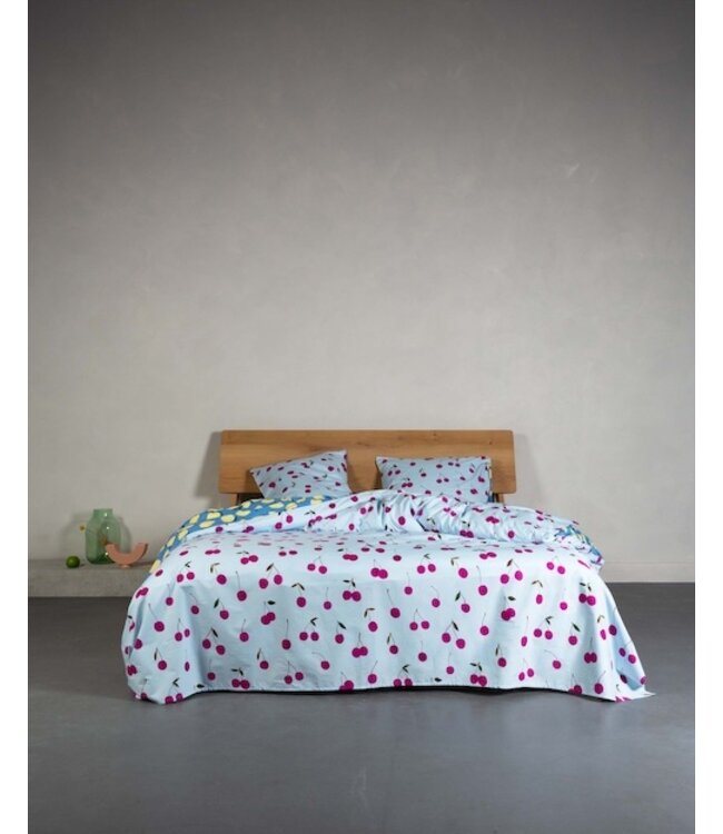 Essenza Zesty cherry Ijsblauw Dekbedovertrek