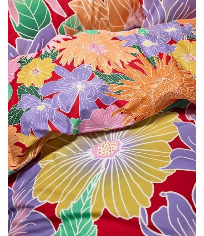 Essenza Flower fling Happy red Dekbedovertrek