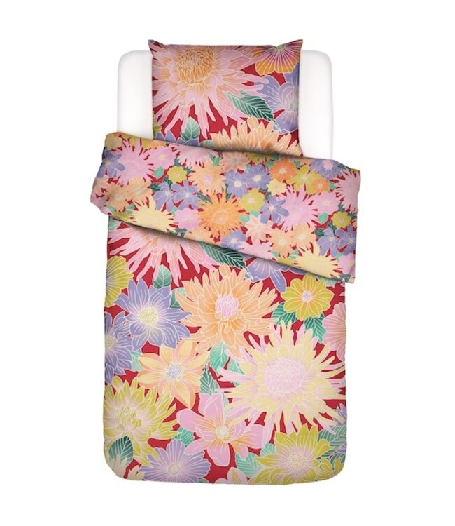 Essenza Flower fling Happy red Dekbedovertrek