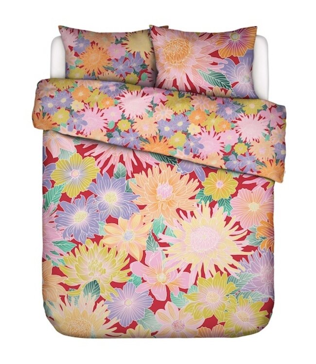 Essenza Flower fling Happy red Dekbedovertrek