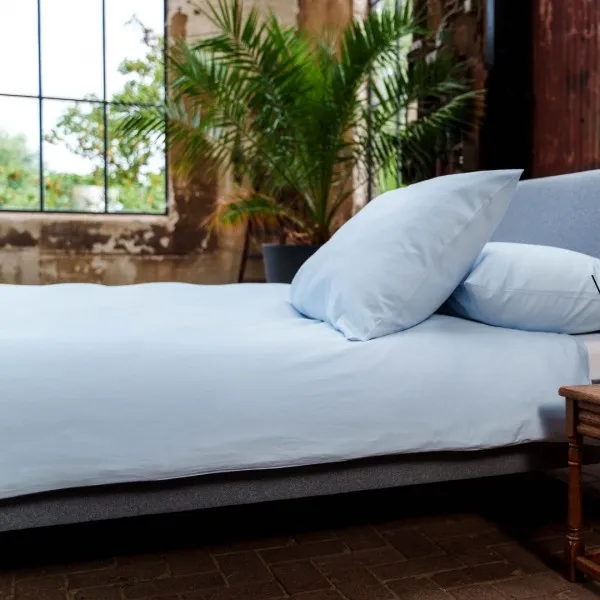 Kayori Dekbedovertrek Senju Katoen Satijn Lichtblauw