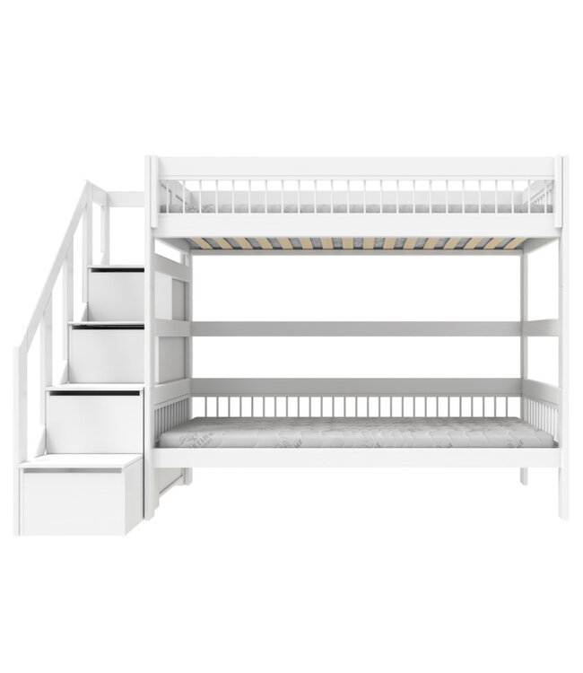 Lifetime stapelbed breeze met trapkast wit
