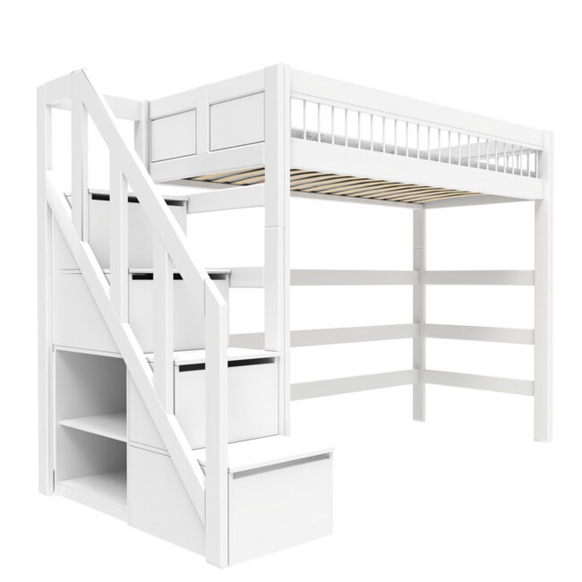 Lifetime hoogslaper breeze met trapkast wit