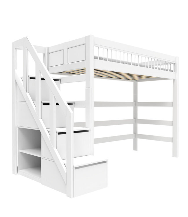 Lifetime hoogslaper breeze met trapkast wit