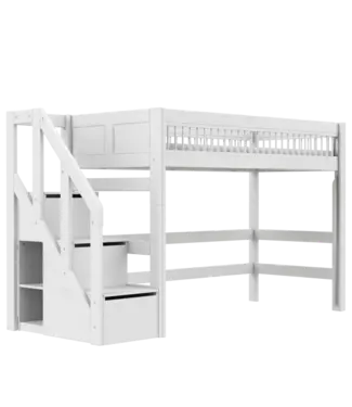Lifetime Lifetime hoogslaper 152cm breeze met trapkast wit