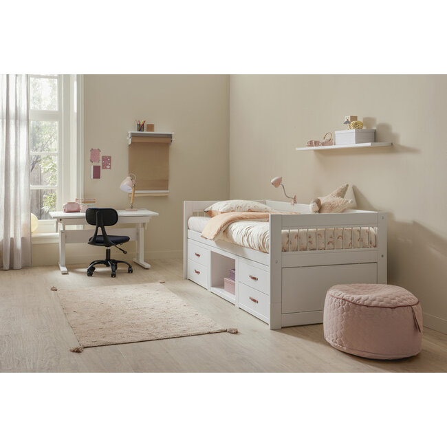 Lifetime kajuitbed breeze met boekenkast wit