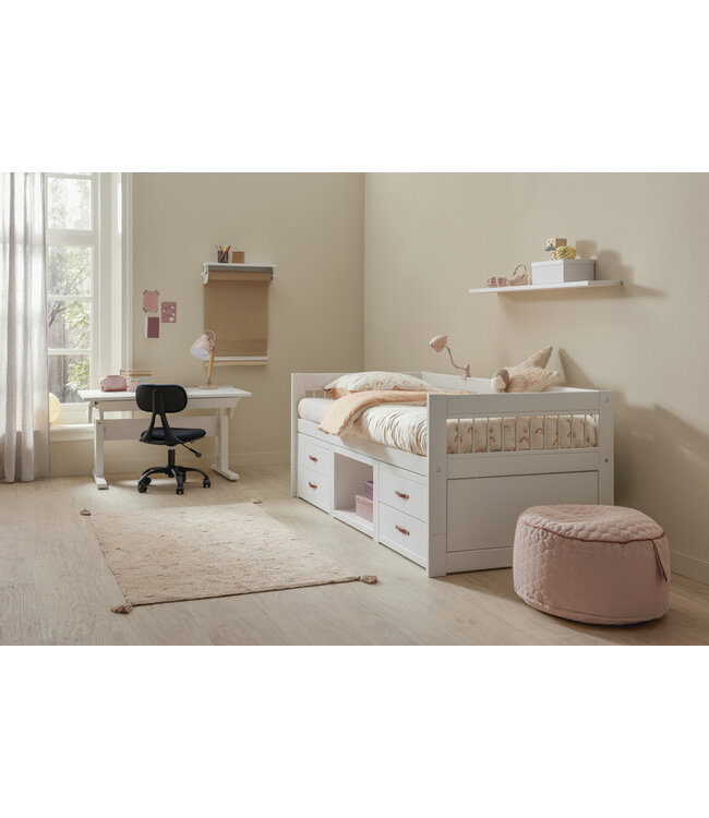 Lifetime kajuitbed breeze met boekenkast wit