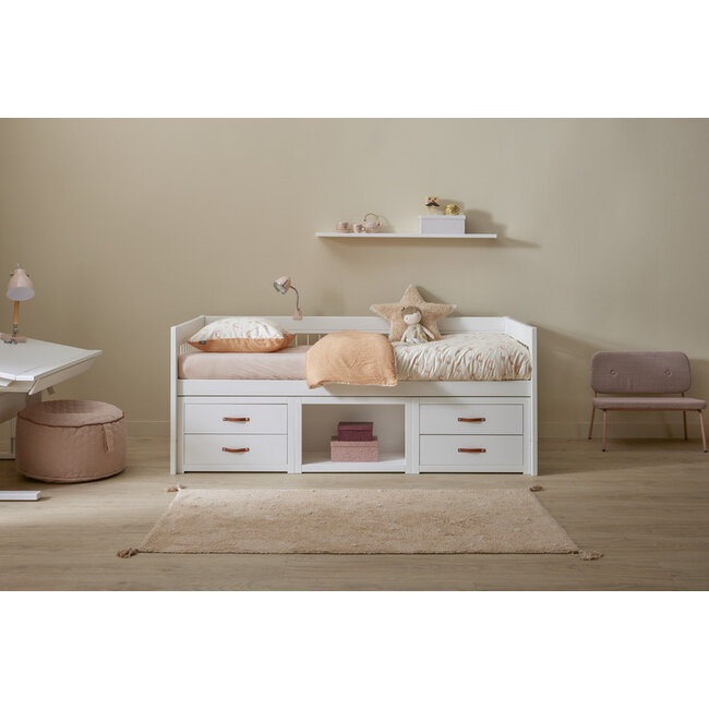 Lifetime kajuitbed breeze met boekenkast wit