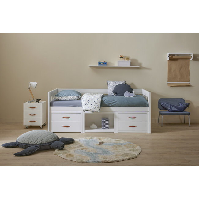 Lifetime kajuitbed breeze met boekenkast wit