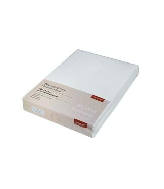 Beddelicious Beddelicious Hoeslaken Jersey Premium met split - Fresh White