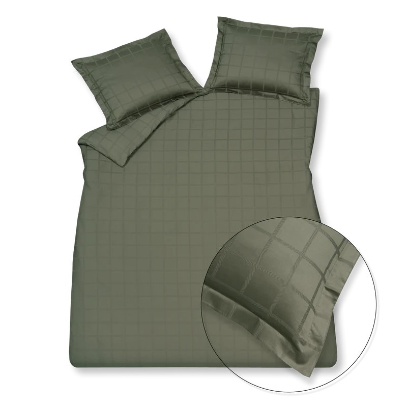 Vandyck home 78 check sage green Dekbedovertrek