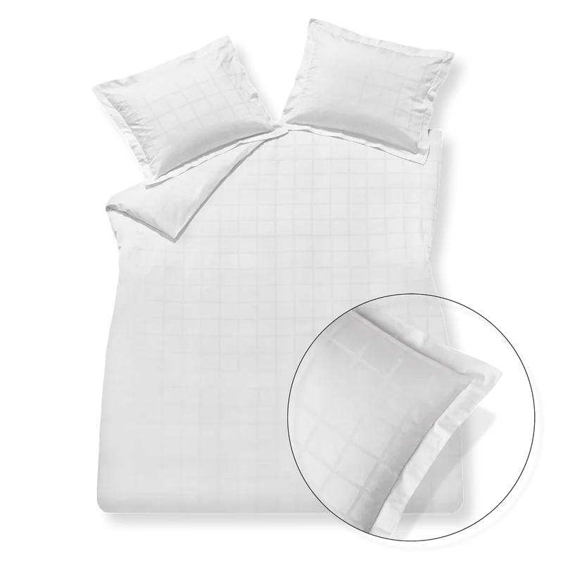 Vandyck home 78 check white Dekbedovertrek