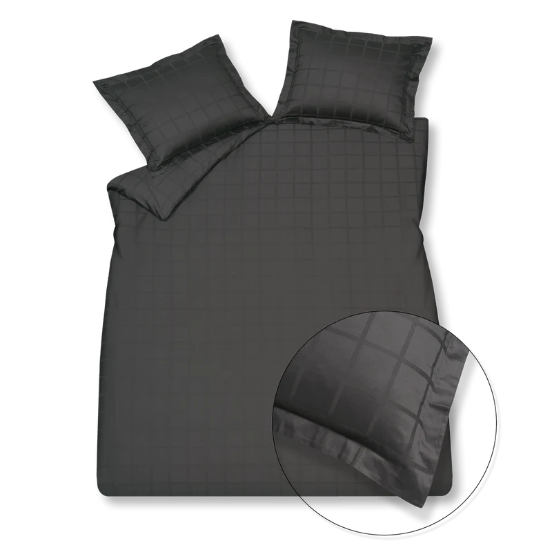Vandyck home 78 check off black Dekbedovertrek