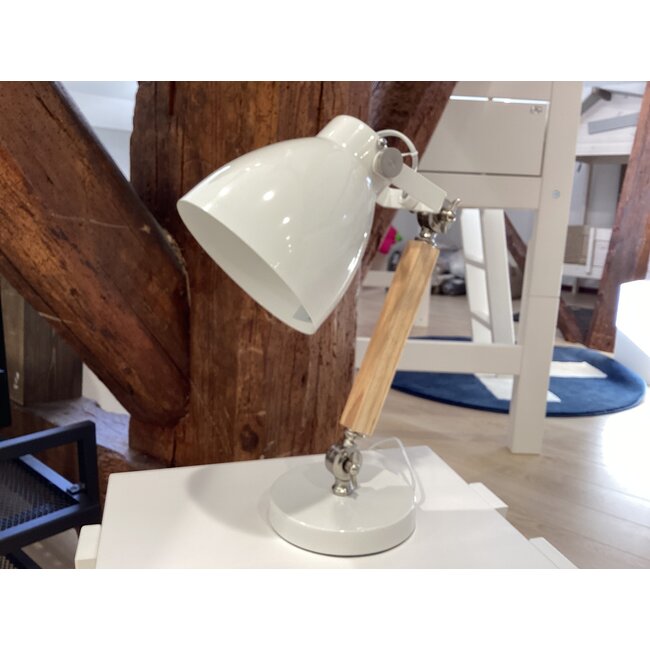 Lifetime bureaulamp hout / metaal - wit