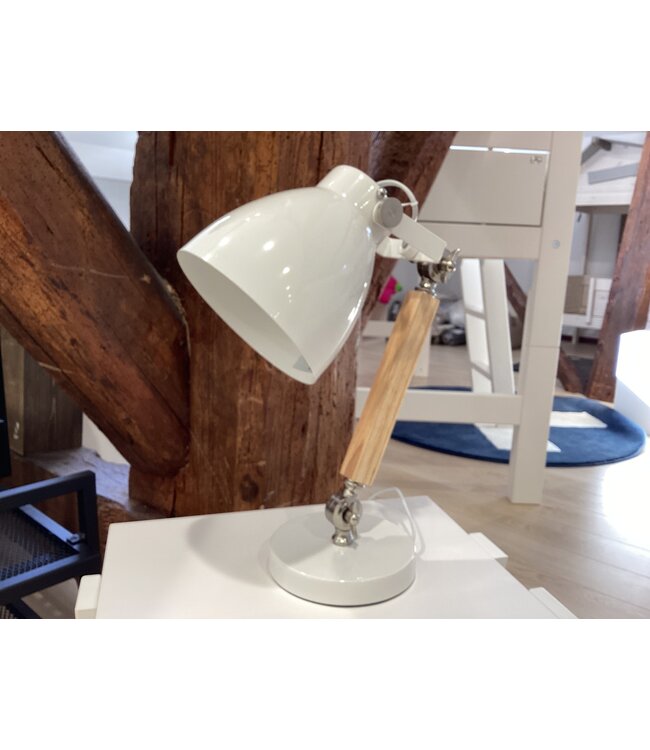 Lifetime bureaulamp hout / metaal - wit