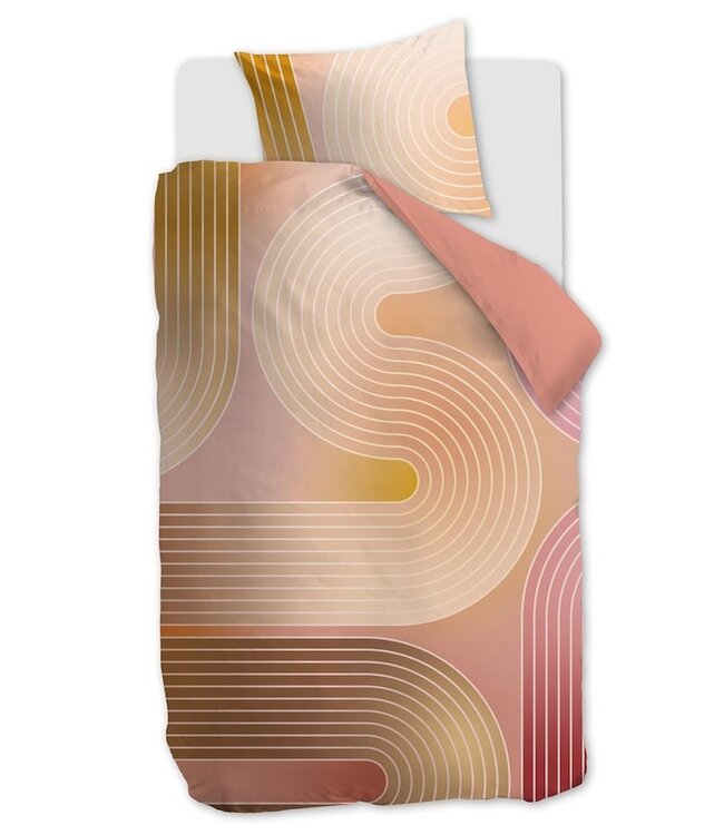 Beddinghouse Dutch Design Curves Koraal dekbedovertrek