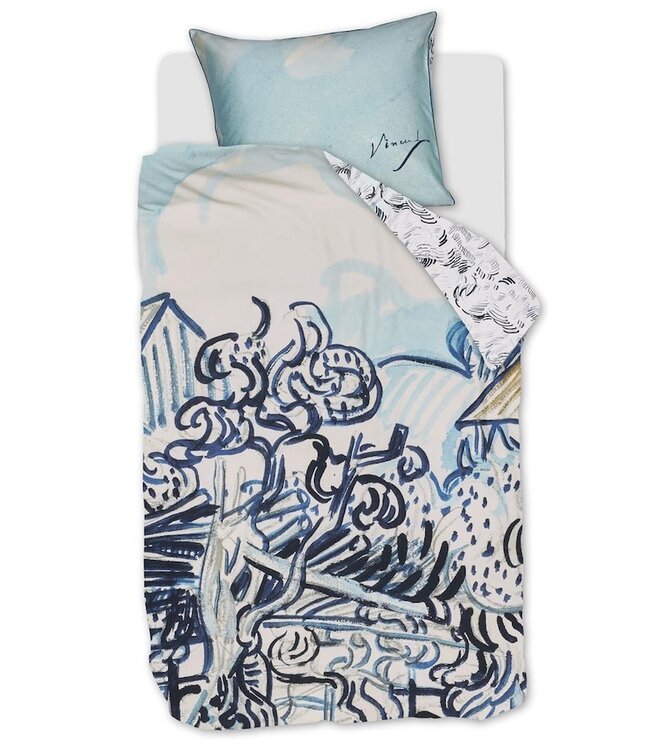 Beddinghouse x Van Gogh Museum Vieux Vignoble Blauw dekbedovertrek