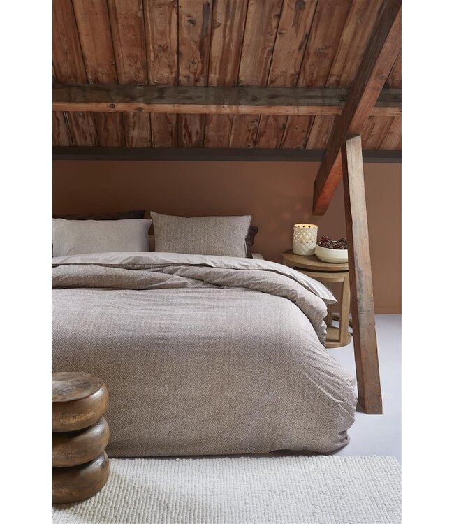 Riviera Maison Chevron Weave Bruin dekbedovertrek