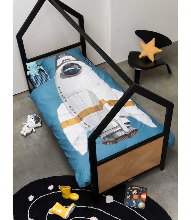 Snurk Rocket Smokey Blue dekbedovertrek