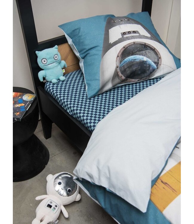 Snurk Rocket Smokey Blue dekbedovertrek