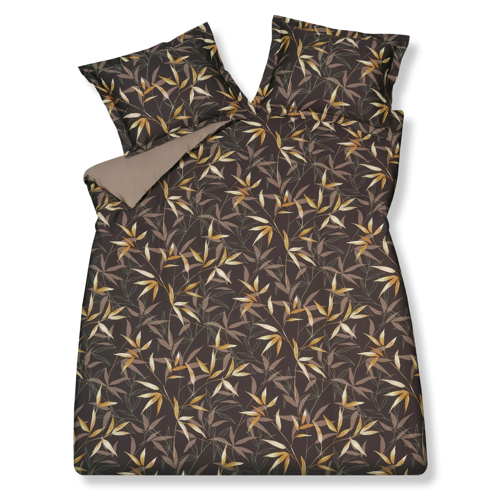 Vandyck zen garden dark chocolate dekbedovertrek